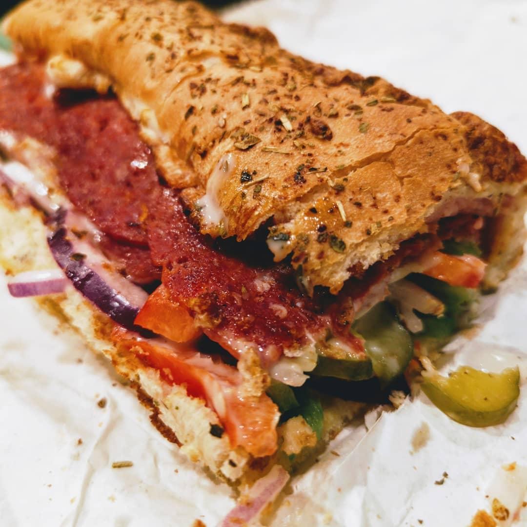  - Italian B.M.T Footlong - This all-time Italian classic is filled with Genoa salami, spicy pepperoni, and ham. With peppers onions and pickles and ranch sauce. Cheese and toasted obviously lol