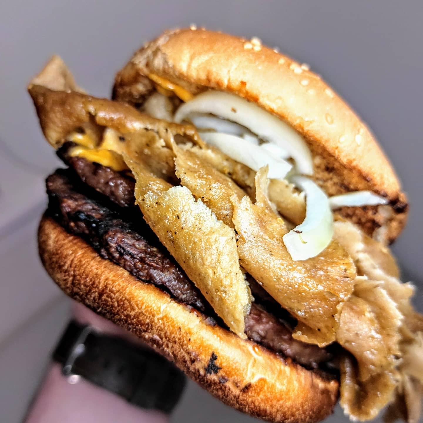  - Yes I ate this, so it's a half pounder with onions and Donner meat.