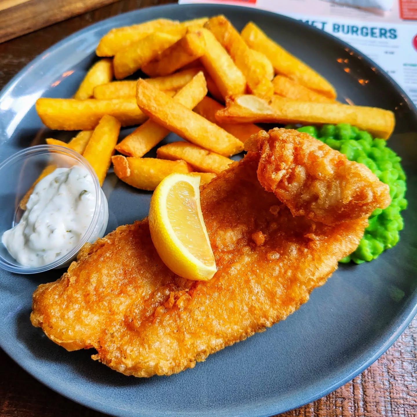  - Order - Fish and chips with a pint of Carling.